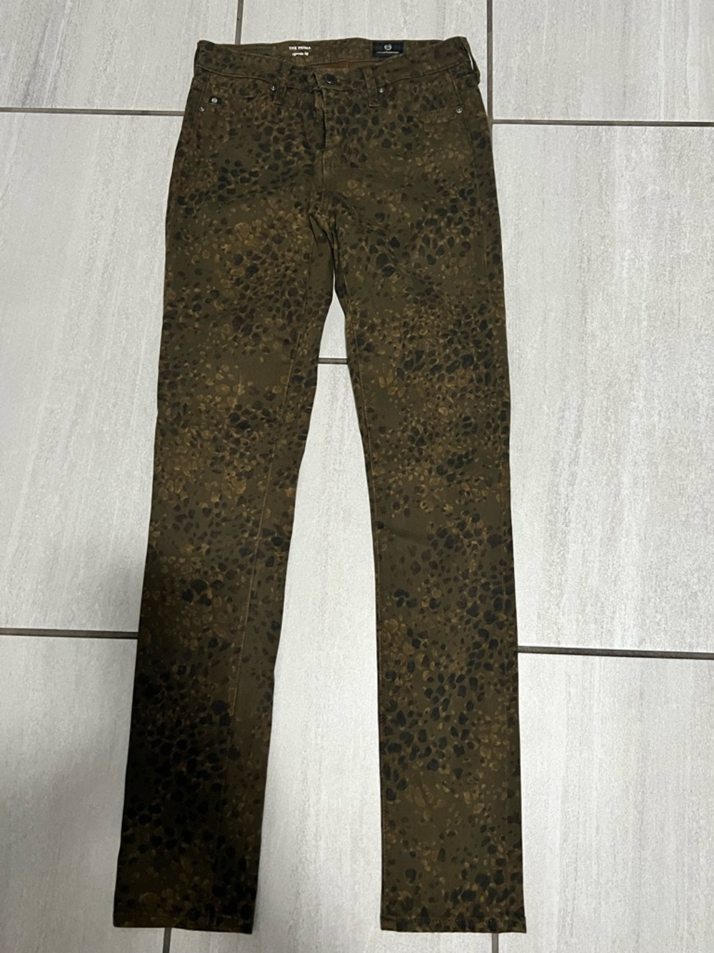 Ag Adriano Goldschmied brown/black Green Jeans with Subtle Print